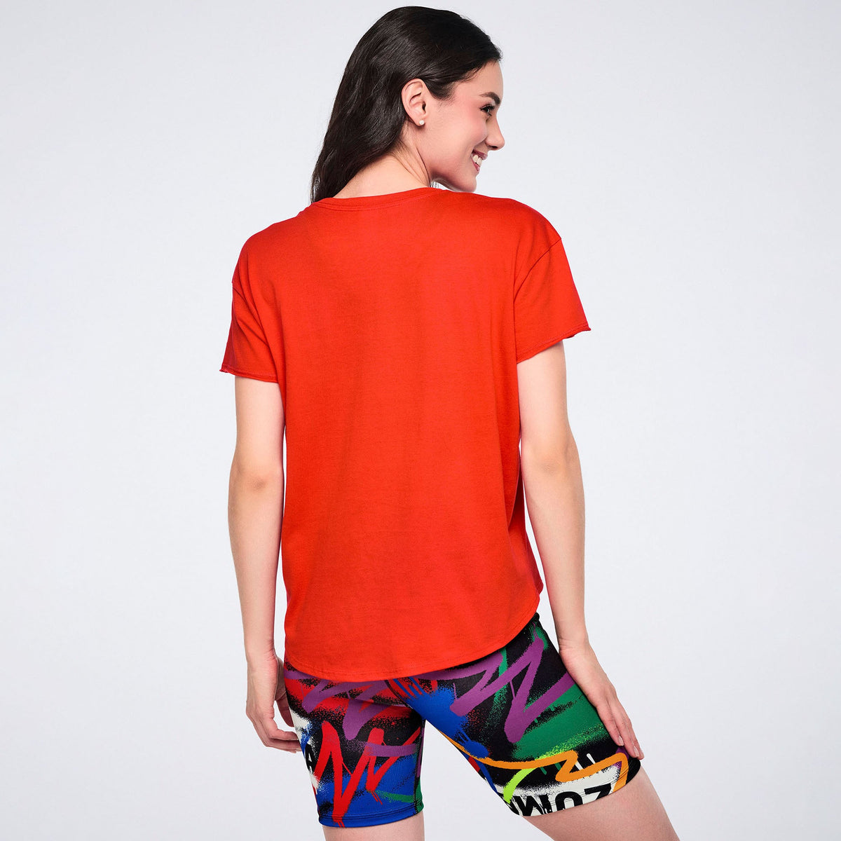 Pride High Low Crew Neck Top - Fuego Red Z1T001151