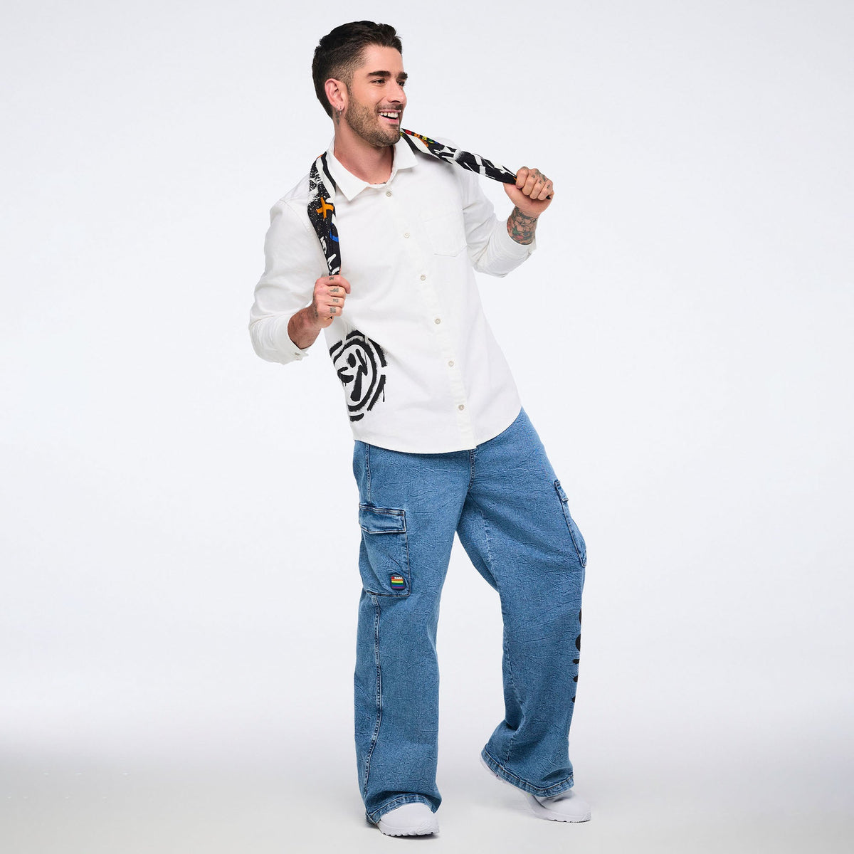 Pride Long Sleeve Button Down -  Wear It Out White Z1T001153