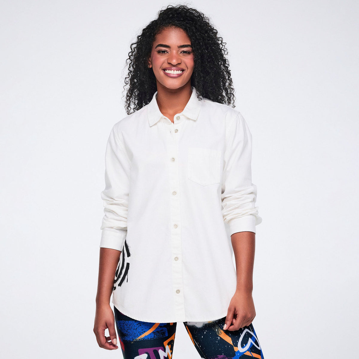 Pride Long Sleeve Button Down -  Wear It Out White Z1T001153