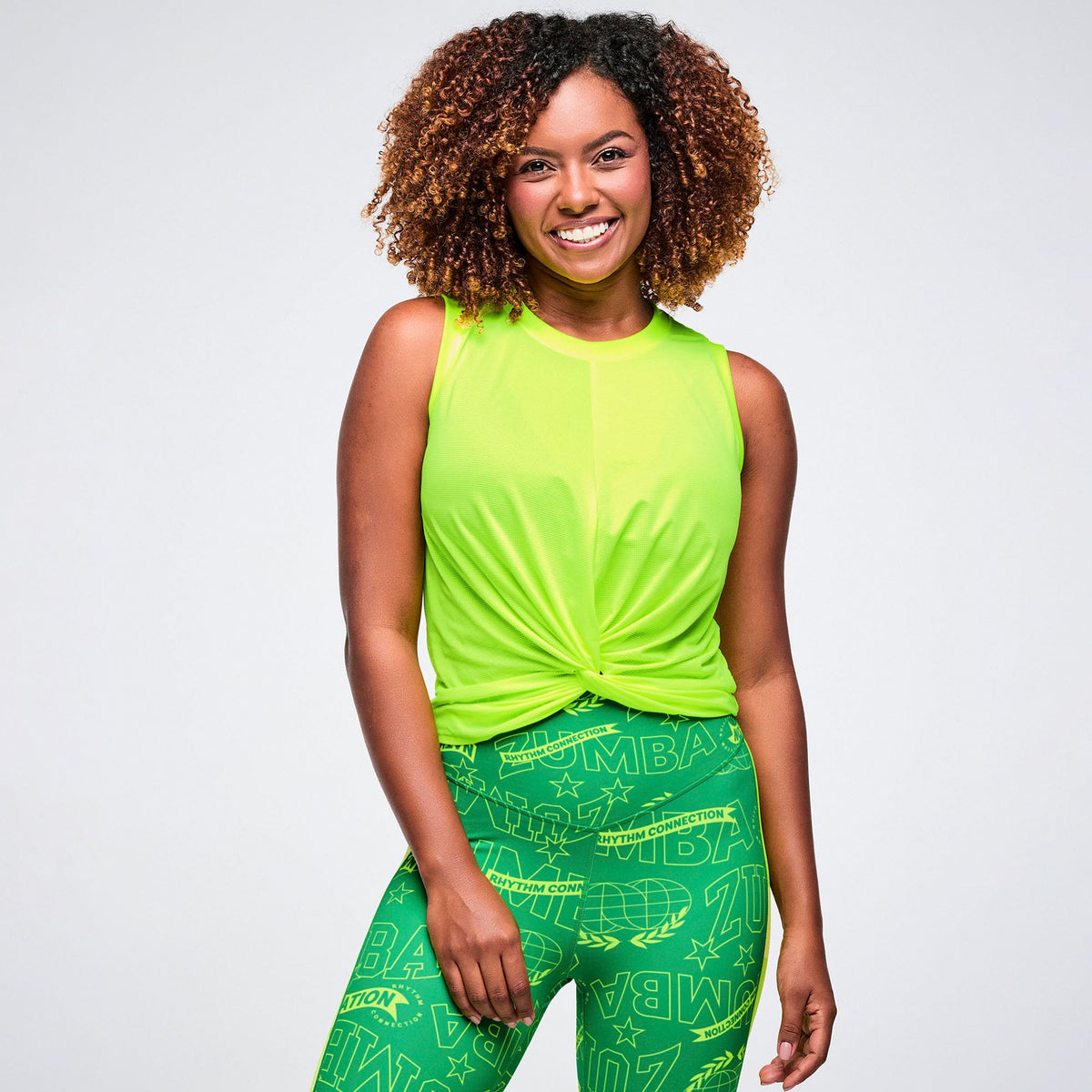 Worldwide Front Twist Mesh Tank - Caution Z1T001162