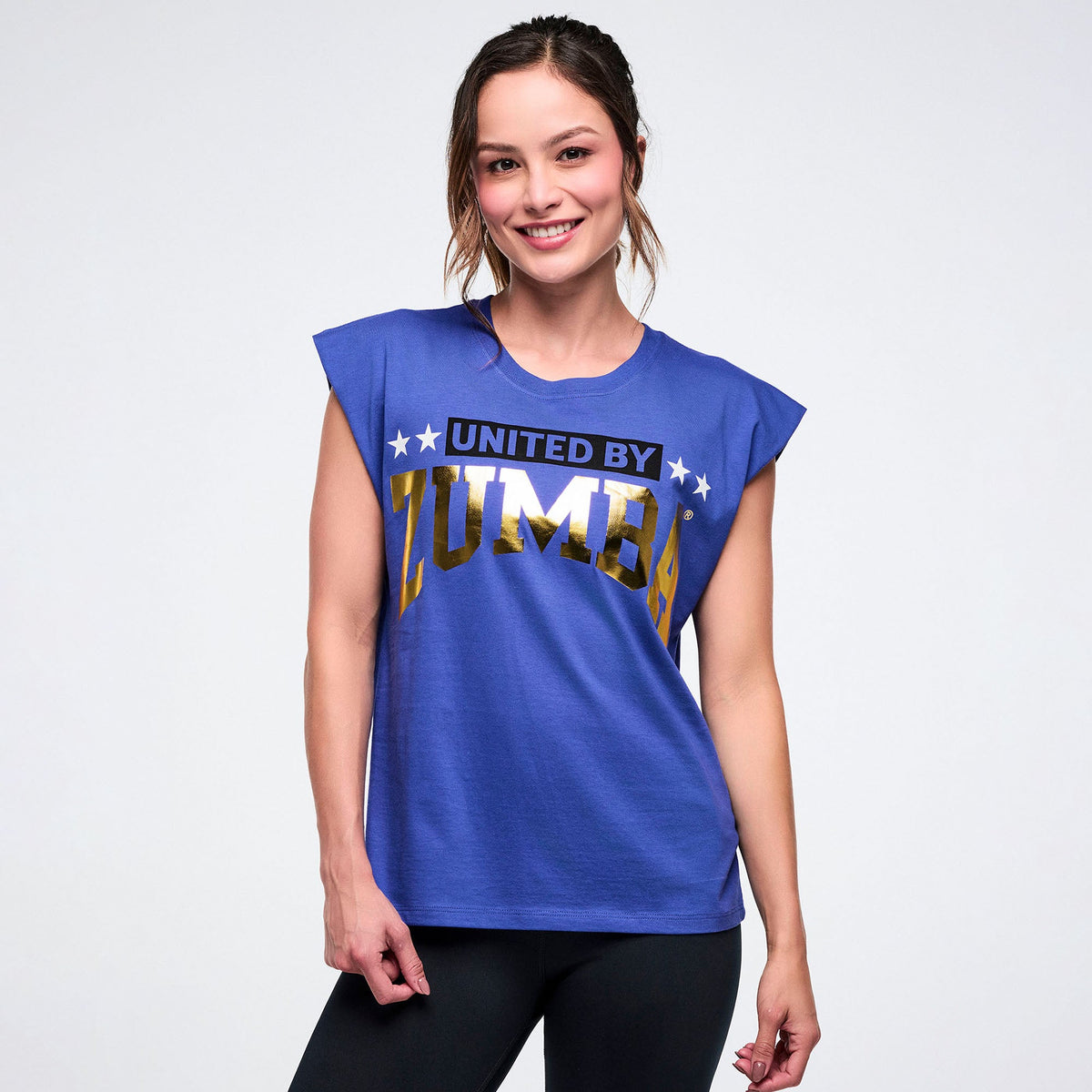 Worldwide Extended Shoulder Loose Tank - So Into Blue Z1T001165