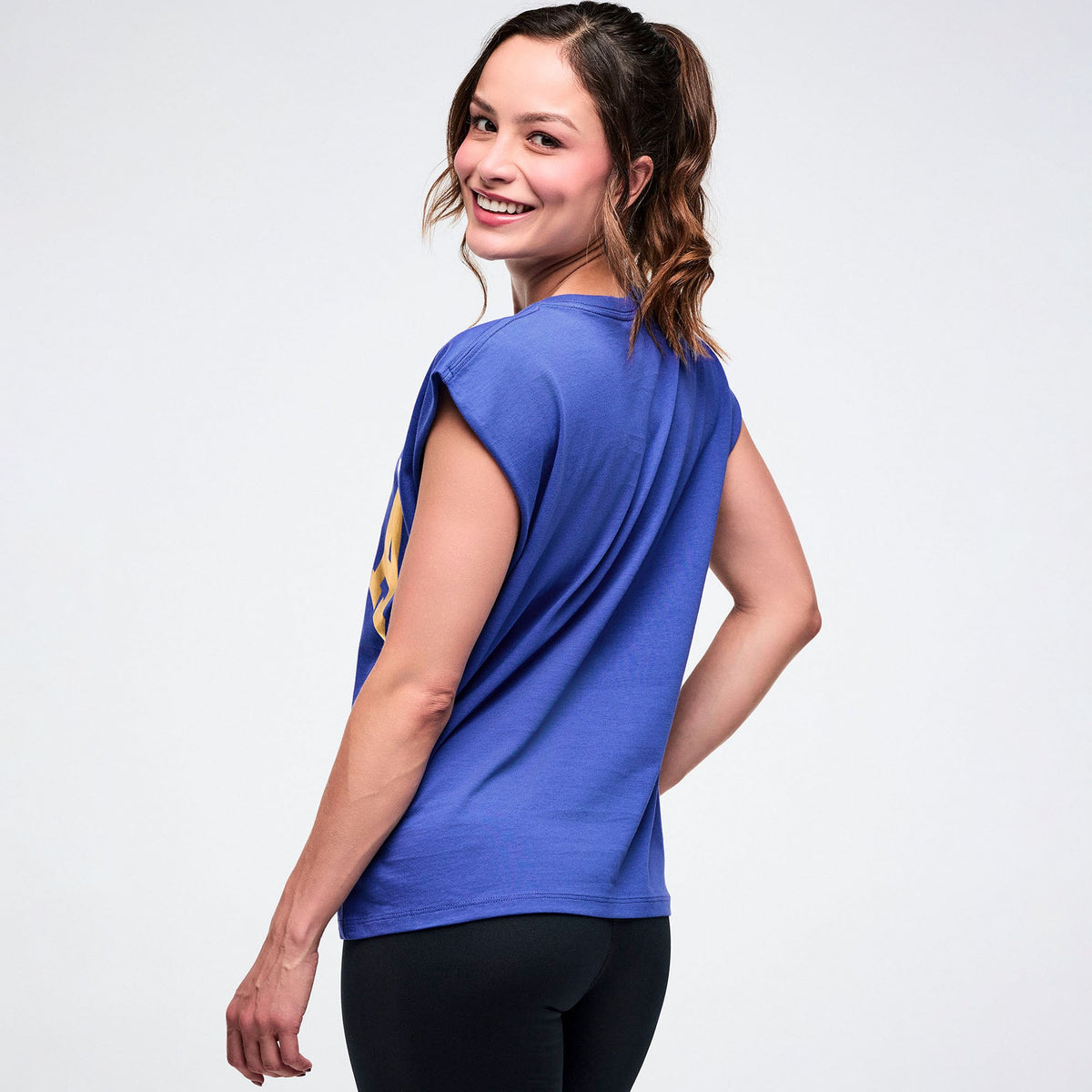 Worldwide Extended Shoulder Loose Tank - So Into Blue Z1T001165