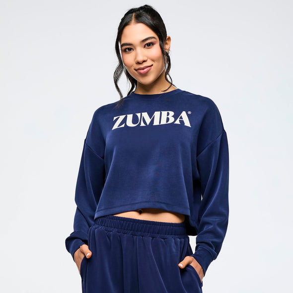 Apres Zumba Modal Long Sleeve Top - Let's go Indigo Z1T001182