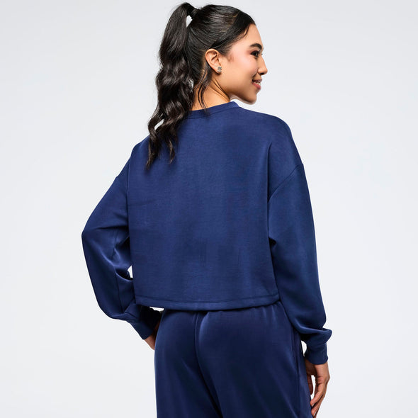 Apres Zumba Modal Long Sleeve Top - Let's go Indigo Z1T001182