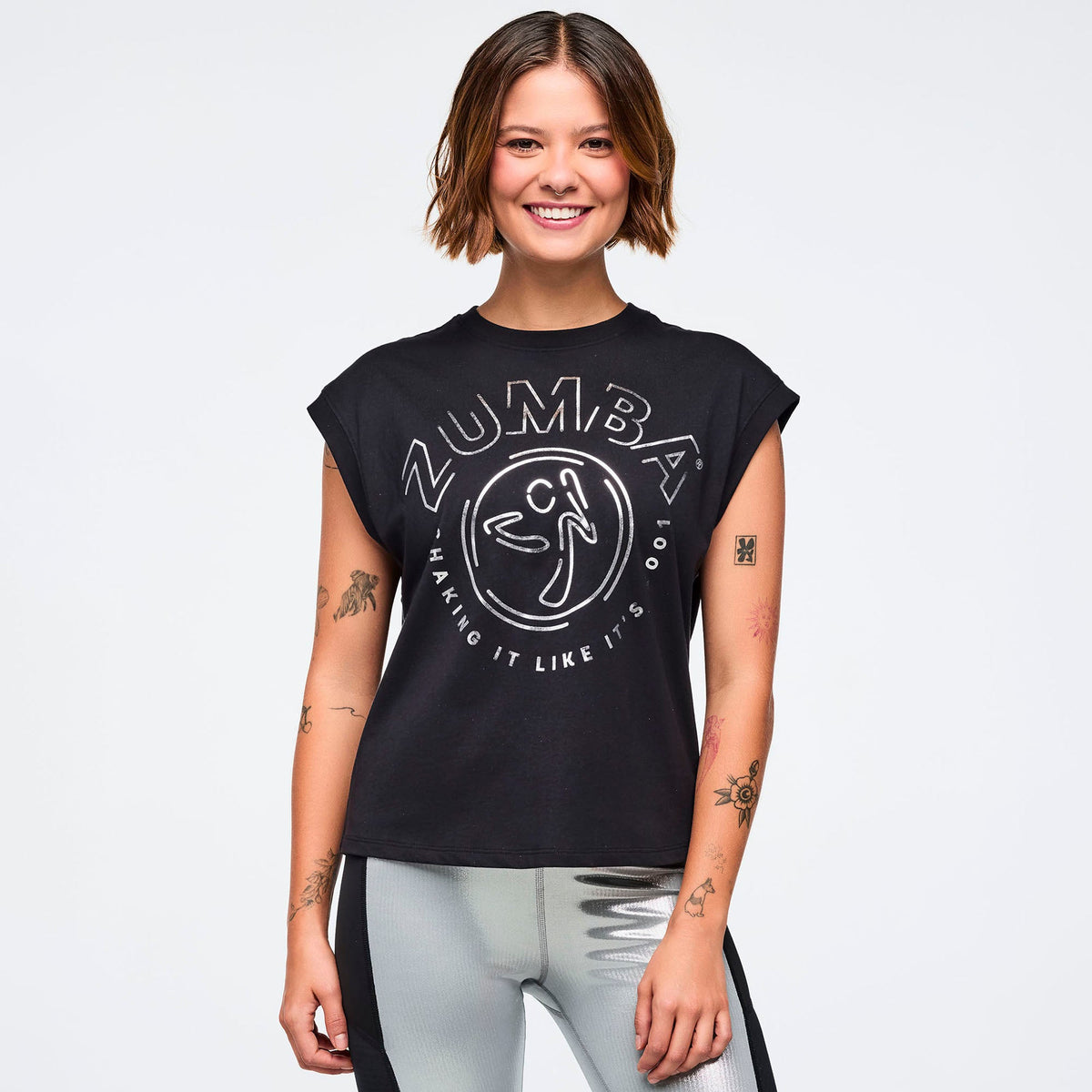 Zumba 25 Extended Shoulder Loose Tank - Bold Black Z1T001188