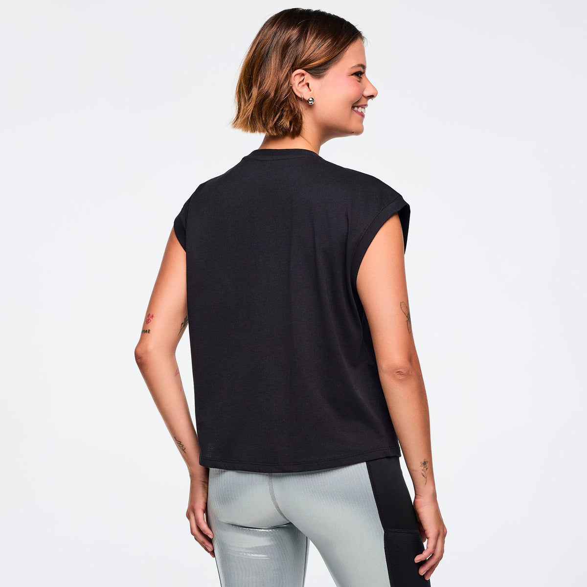 Zumba 25 Extended Shoulder Loose Tank - Bold Black Z1T001188