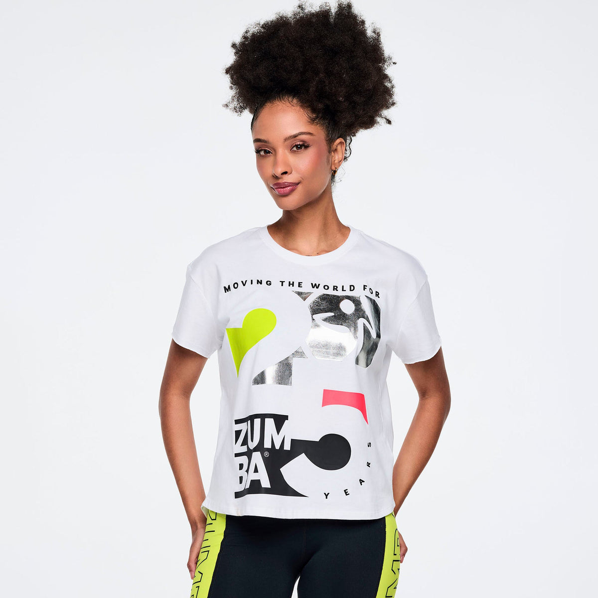 Zumba 25 High Low Crew Neck Top - Wear It Out White Z1T001189