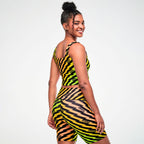 Electric Feel Z-Lift Crop Tank With Shelf Bra - Yellow/Black Z1T001229