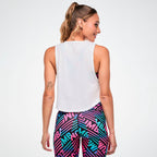 Electric Feel Crop Muscle Tank - Wear It Out White Z1T001232