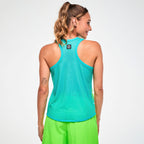 Electric Feel Basketball Tank With Curved Hem - Aqua Cha-Cha Z1T001233