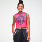 Electric Feel Loose Mesh Crop Tank - Gumball Z1T001237