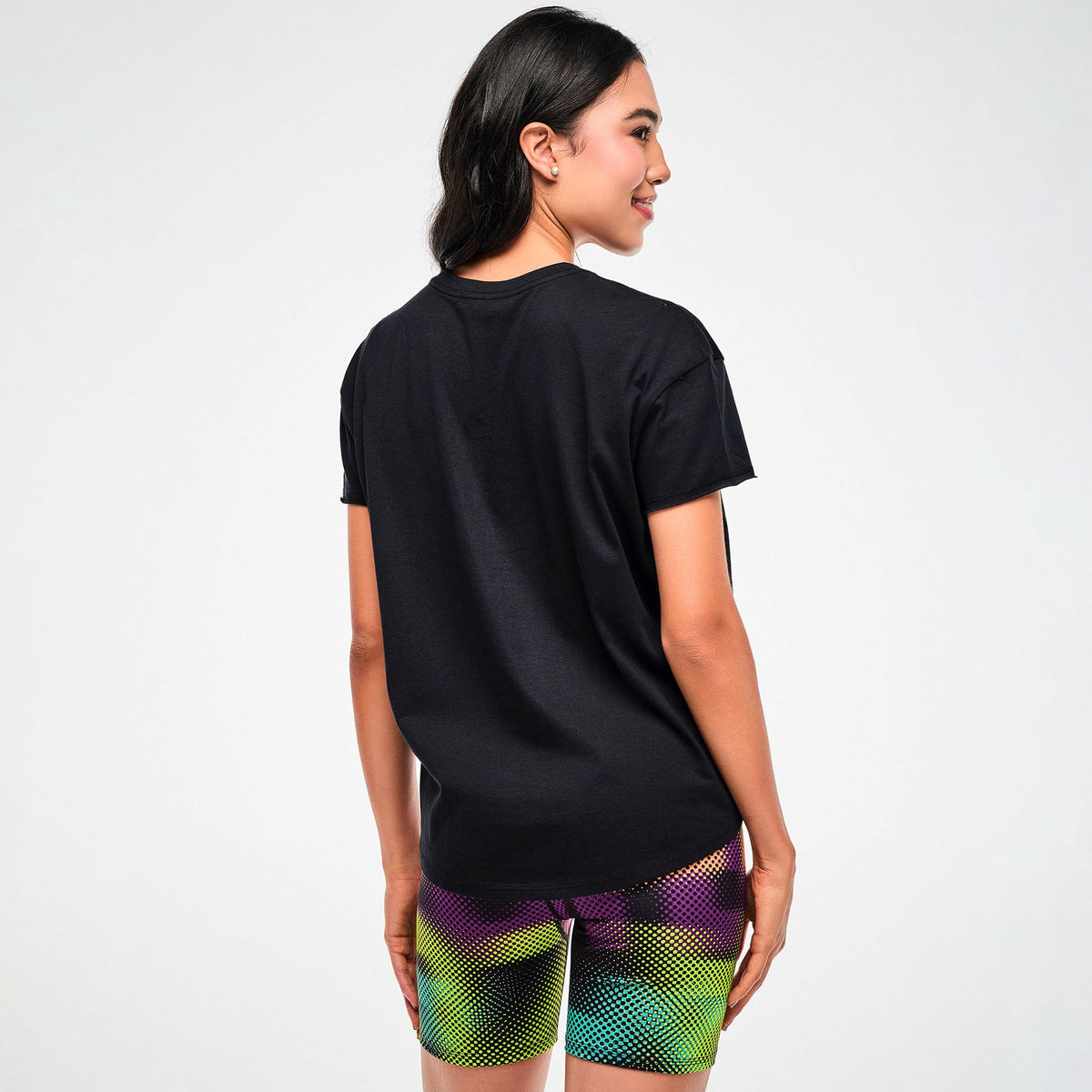 Electric Feel High Low Top With Round Hem - Bold Black Z1T001239