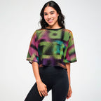 Electric Feel Boxy Dolman Crop Top - Black/Pink Z1T001240