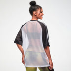 Electric Feel Oversized Mesh Raglan Top - Wear It Out White Z1T001243