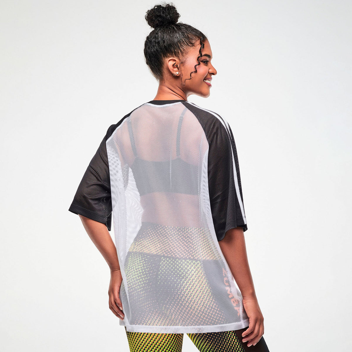 Electric Feel Oversized Mesh Raglan Top - Wear It Out White Z1T001243