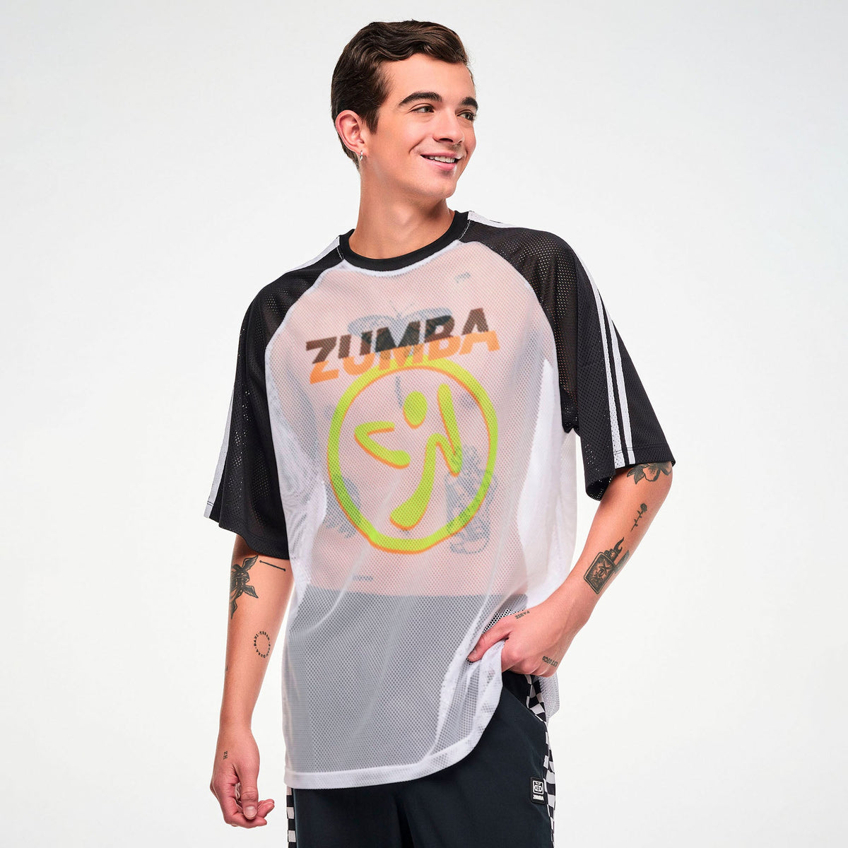 Electric Feel Oversized Mesh Raglan Top - Wear It Out White Z1T001243