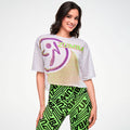 Electric Feel Mesh Boxy Crop Top - Wear It Out White Z1T001246