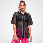 Electric Feel Unisex Mesh Baseball Jersey -  Bold Black Z1T001247