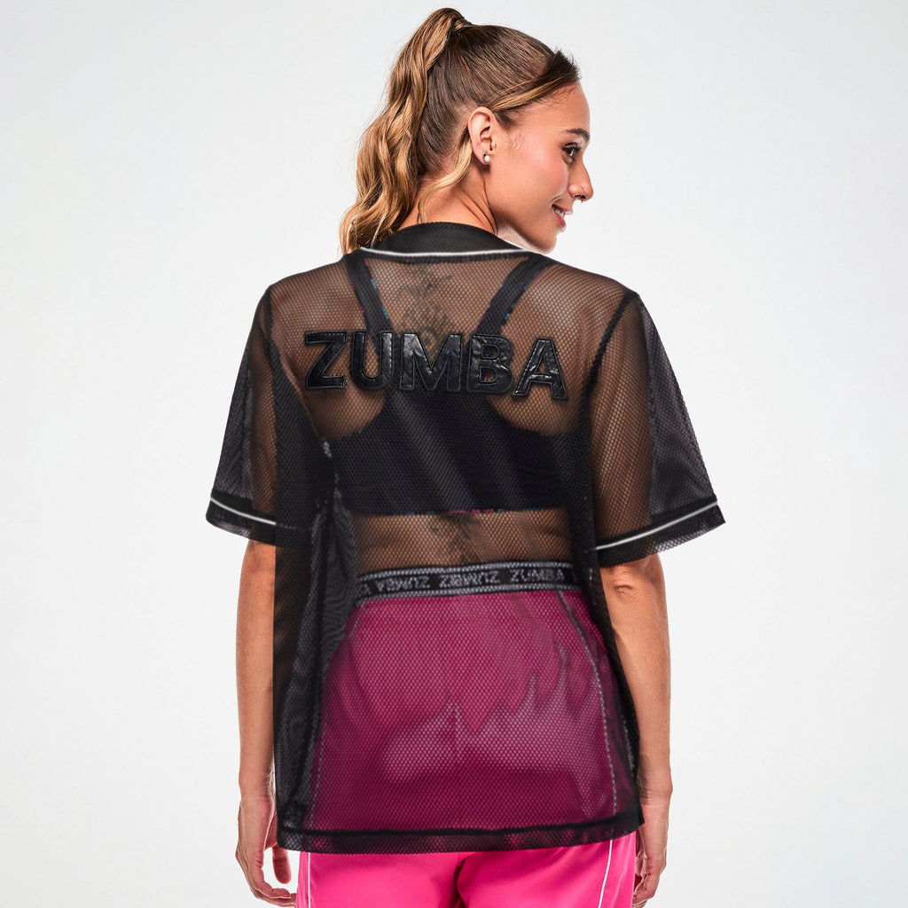 Electric Feel Unisex Mesh Baseball Jersey -  Bold Black Z1T001247