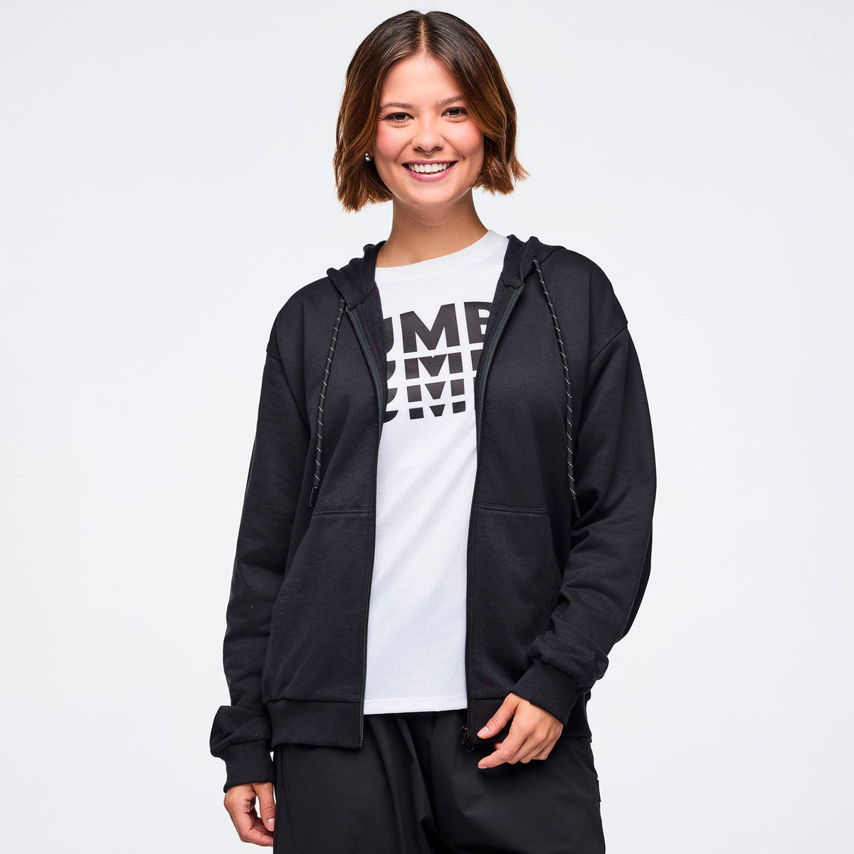 Zumba Basic Zip-Up Hoodie - Black/White Z1T001252B