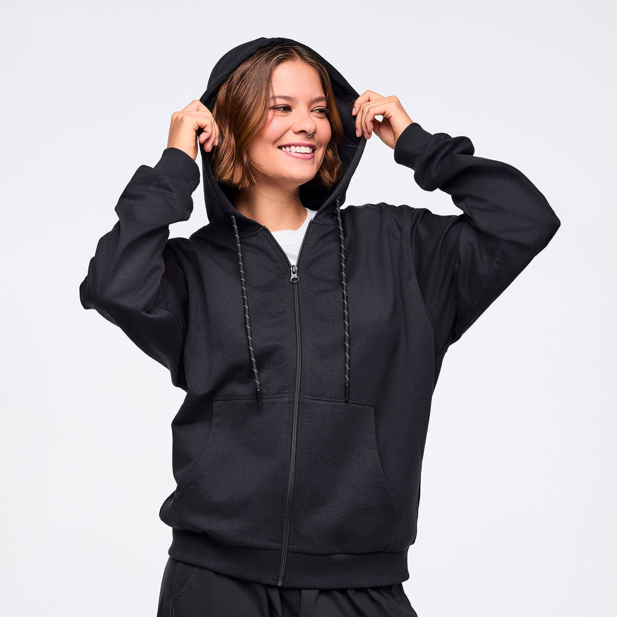 Zumba Basic Zip-Up Hoodie - Black/White Z1T001252B