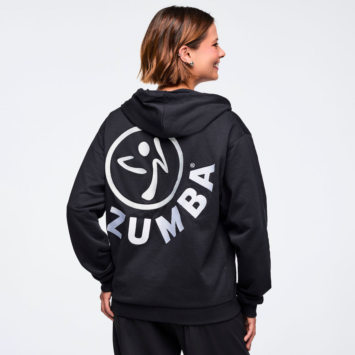 Zumba Basic Zip-Up Hoodie - Black/White Z1T001252B
