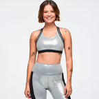 Zumba 25 Open Back Scoop Bra - Black/Silver Z1T001254