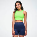 Jean Jamz High Neck Crop Tank - Get in Lime Z1T001264