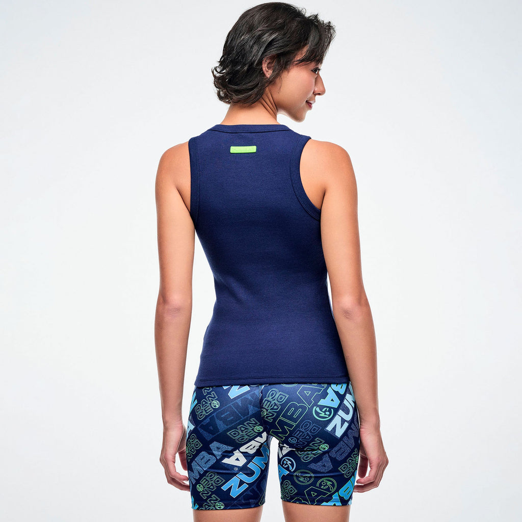 Jean Jamz Fitted Rib Tank - Let's Go Indigo Z1T001265