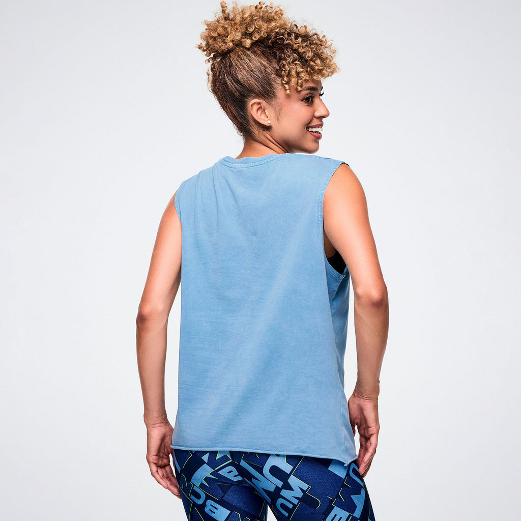 Jean Jamz Muscle Tank - Lichen Blue Z1T001267