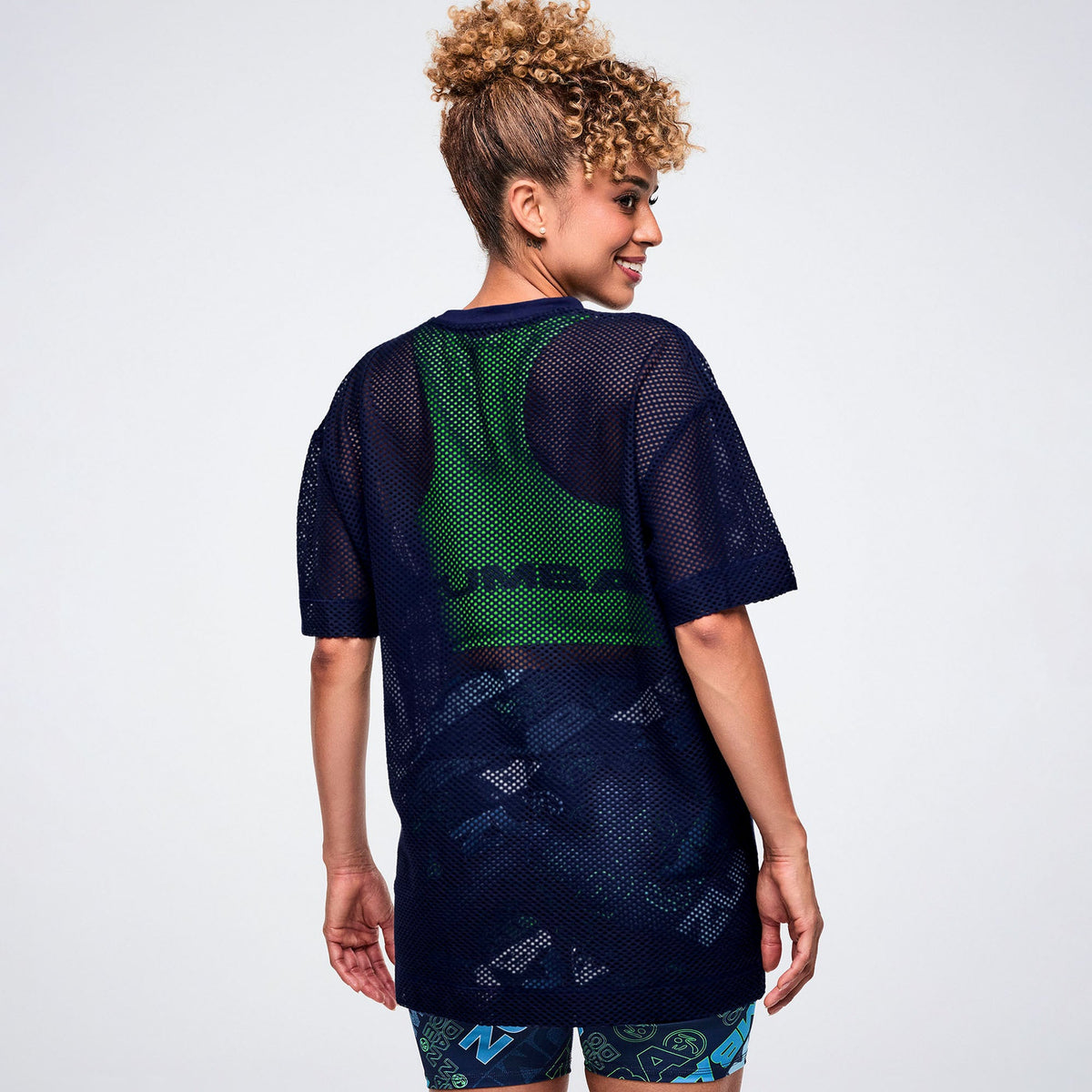 Jean Jamz Boxy Mesh Top - Let's Go Indigo Z1T001269