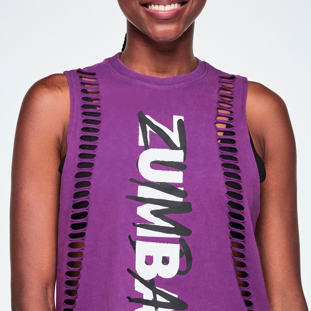 Rock 'n' Roll Muscle Tank With Slashes -  Groovin' Grape Z1T001285