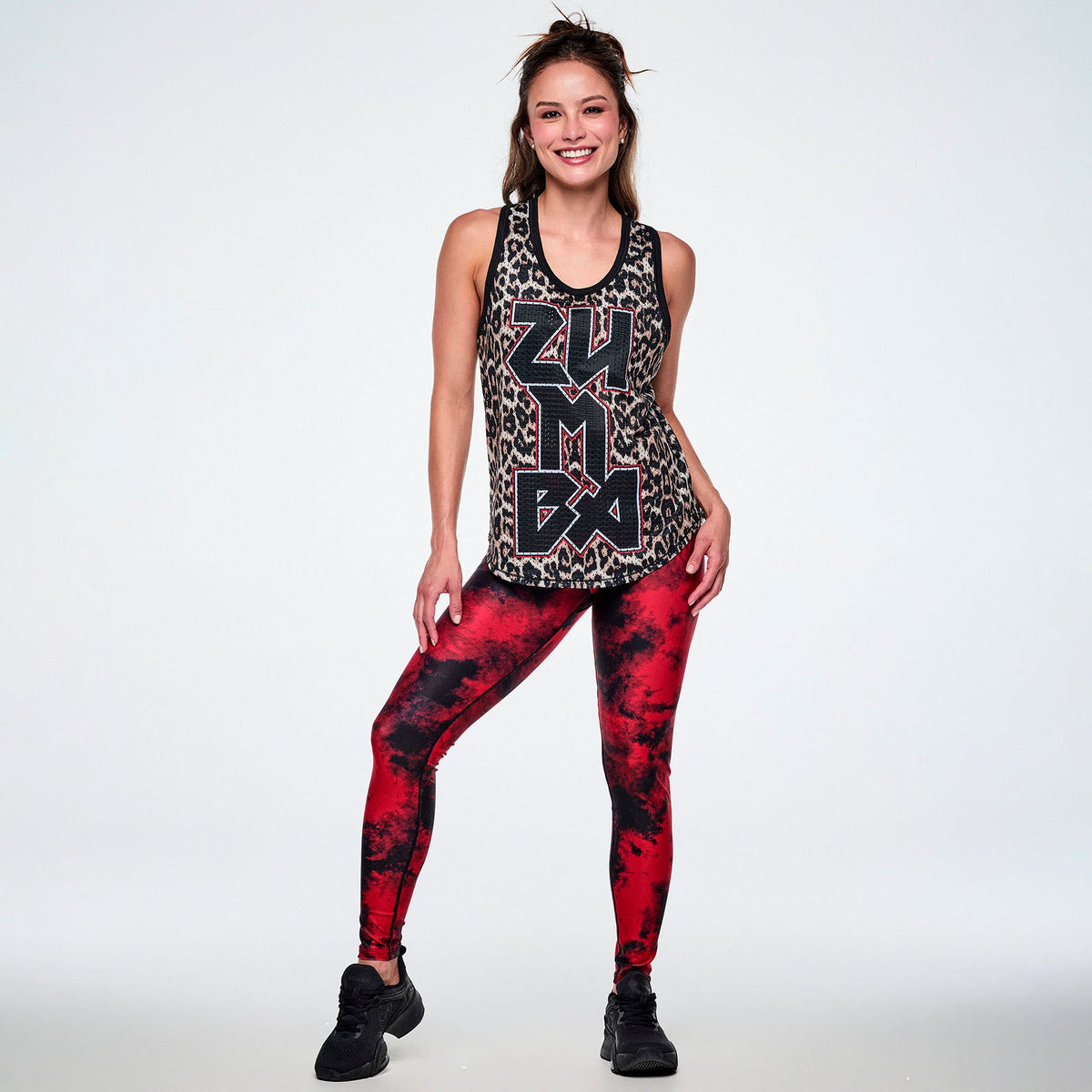 Rock 'n' Roll Basketball Tank With Curved Hem - Black/Tan Z1T001287