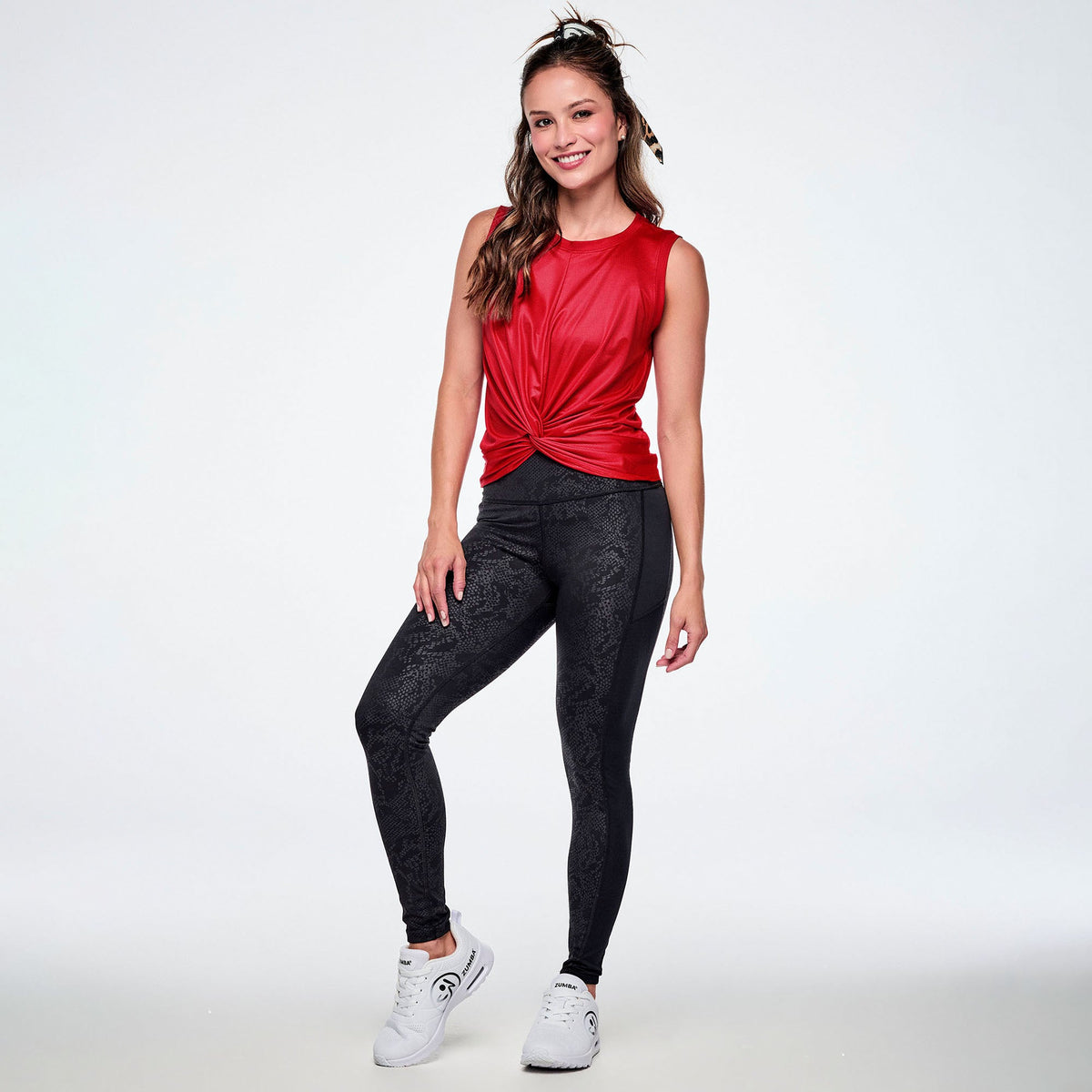 Rock 'n' Roll Front Twist Mesh Tank - Racing Red Z1T001290