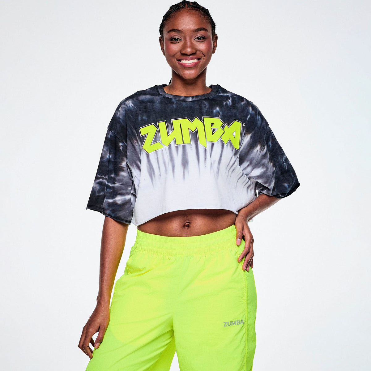 Rock 'n' Roll Boxy Ultra Crop Top - White/Black Z1T001295
