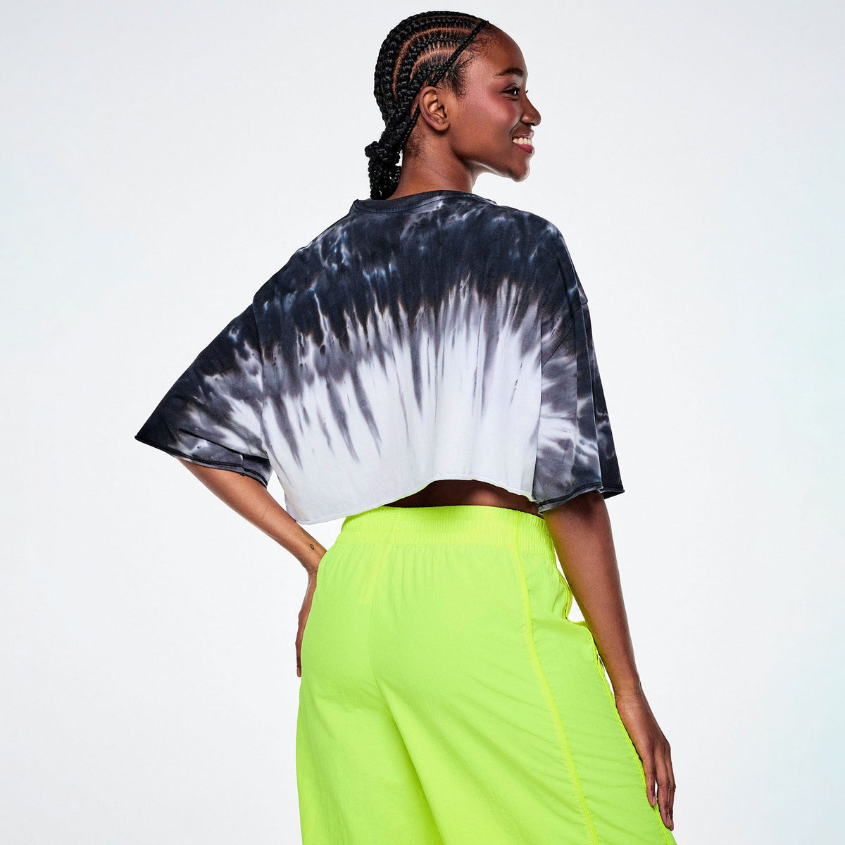 Rock 'n' Roll Boxy Ultra Crop Top - White/Black Z1T001295