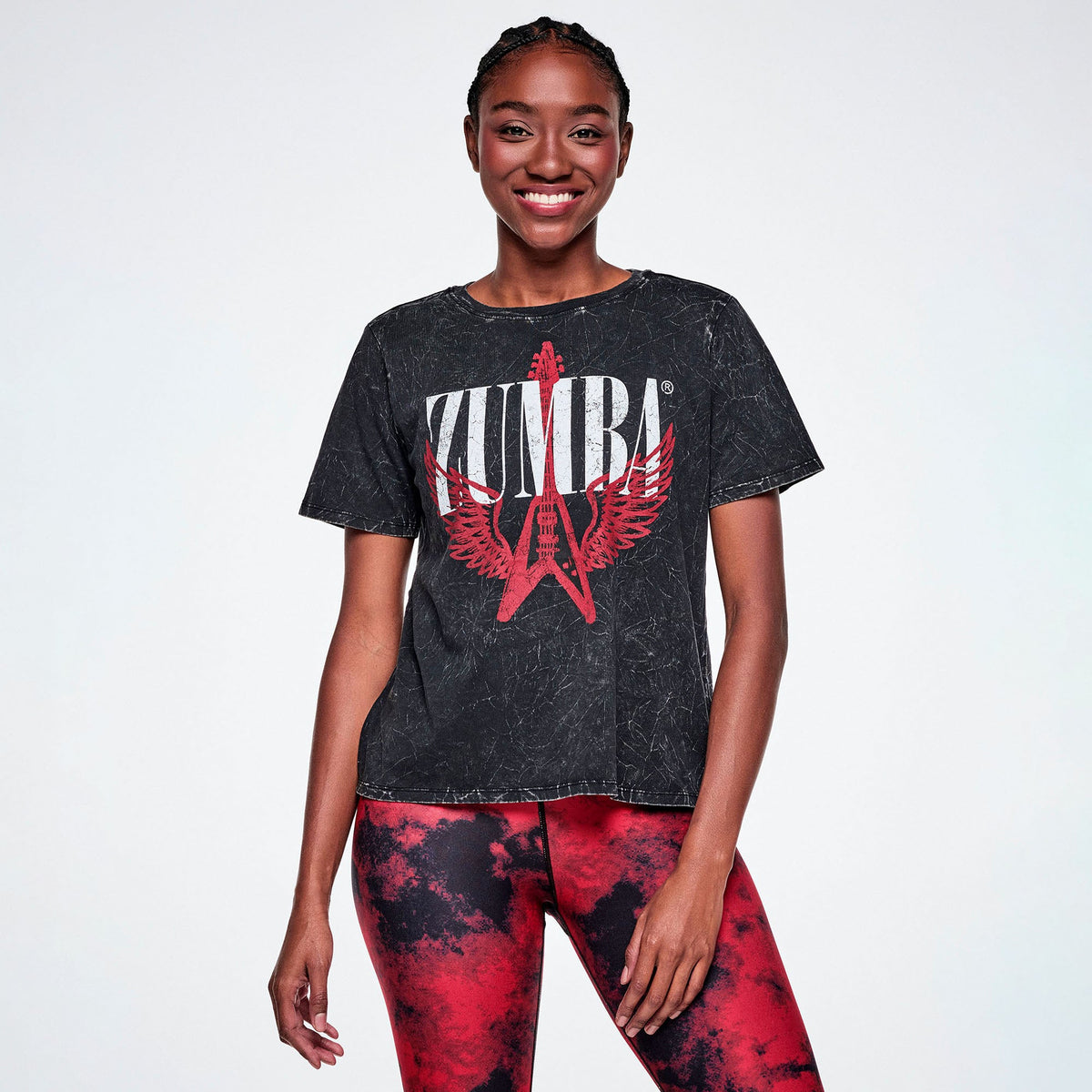 Rock 'n' Roll Loose Crew Neck Tee - Bold Black Z1T001302
