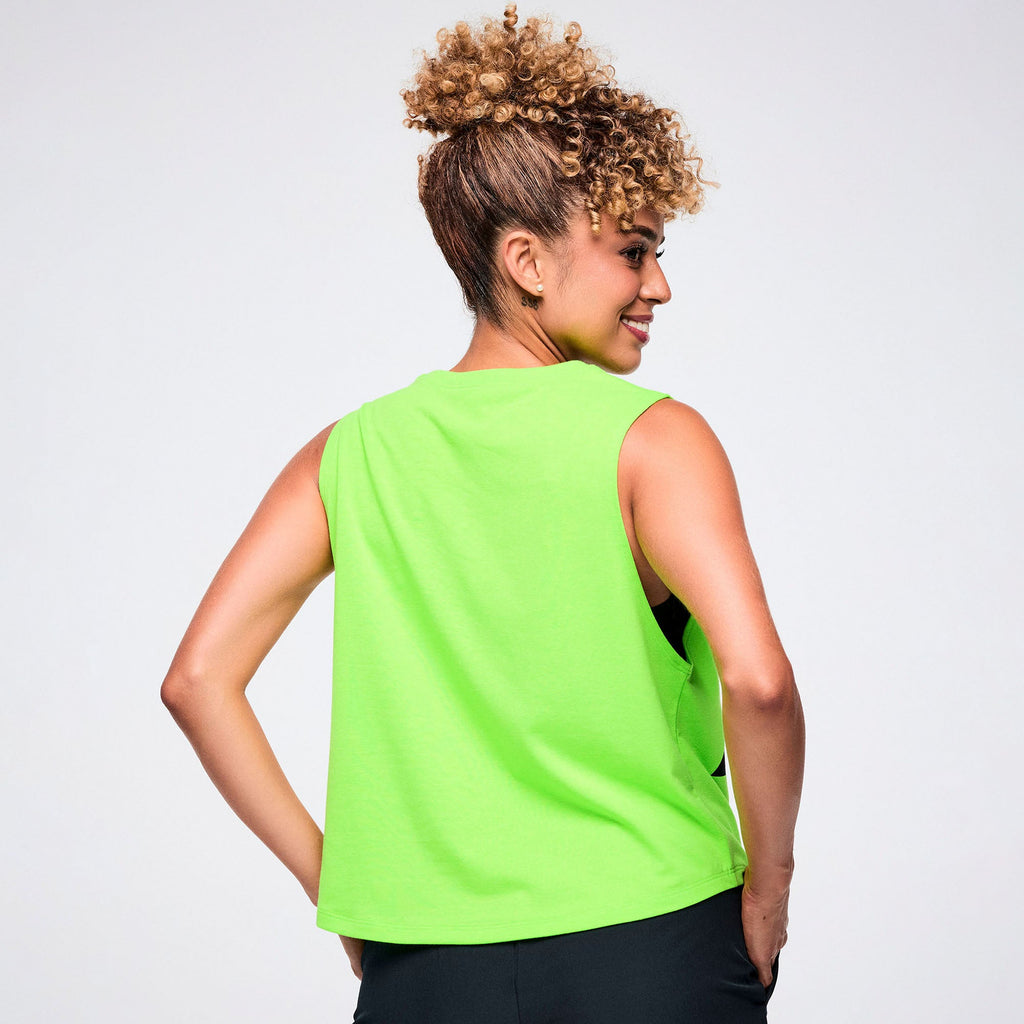 Dale-Z Loose Muscle Tank - Get in Lime Z1T001312