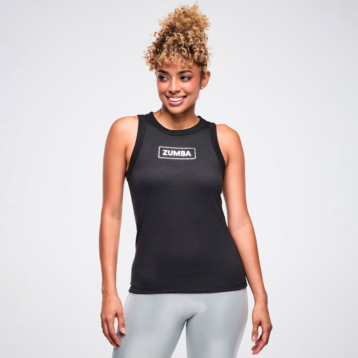 Dale-Z High Neck Racerback Tank - Black / White Z1T001313