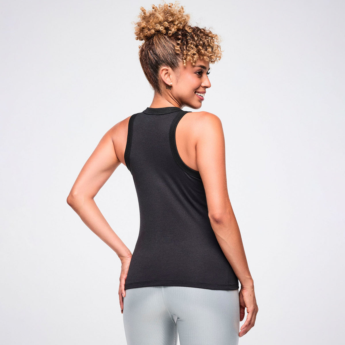 Dale-Z High Neck Racerback Tank - Black / White Z1T001313