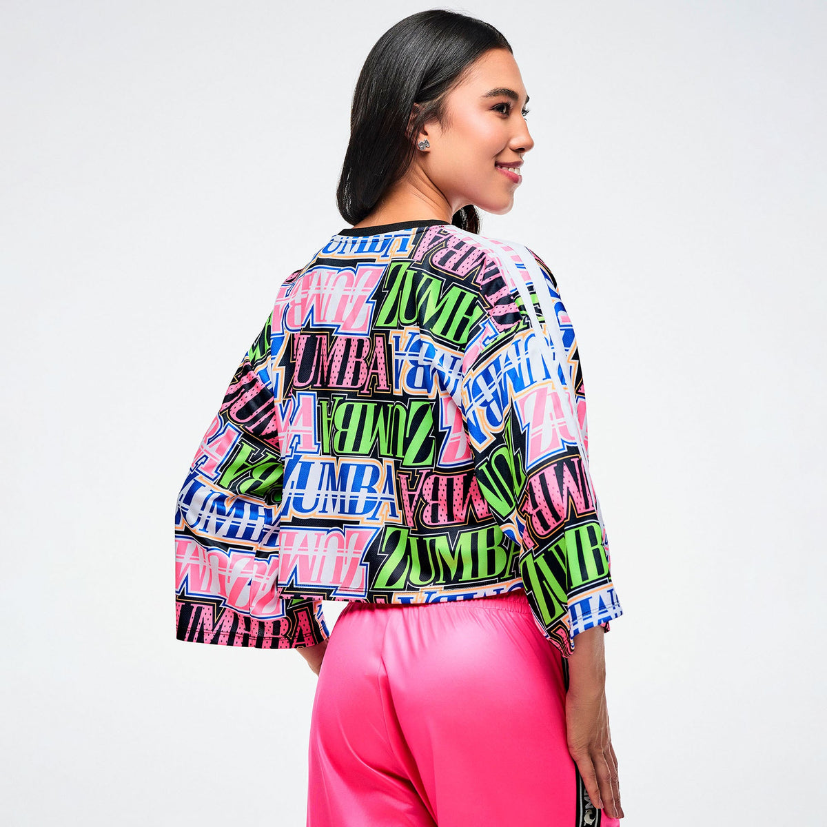 Dale-Z Oversized Boxy Crop Top - White/Pink Z1T001315