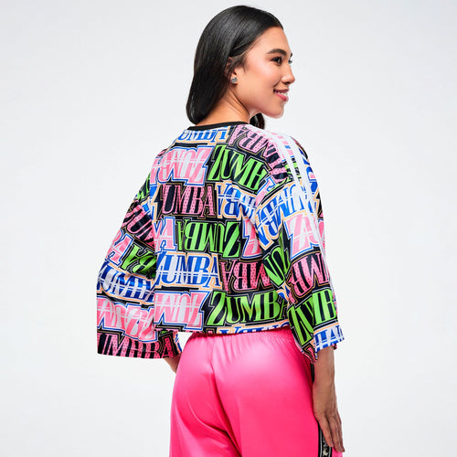 Dale-Z Oversized Boxy Crop Top - White/Pink Z1T001315