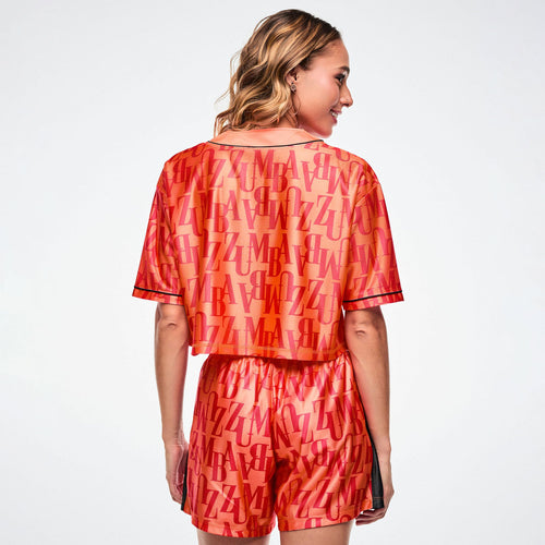 Dale-Z Oversized Crop Baseball Top - Orange You Hot Z1T001316