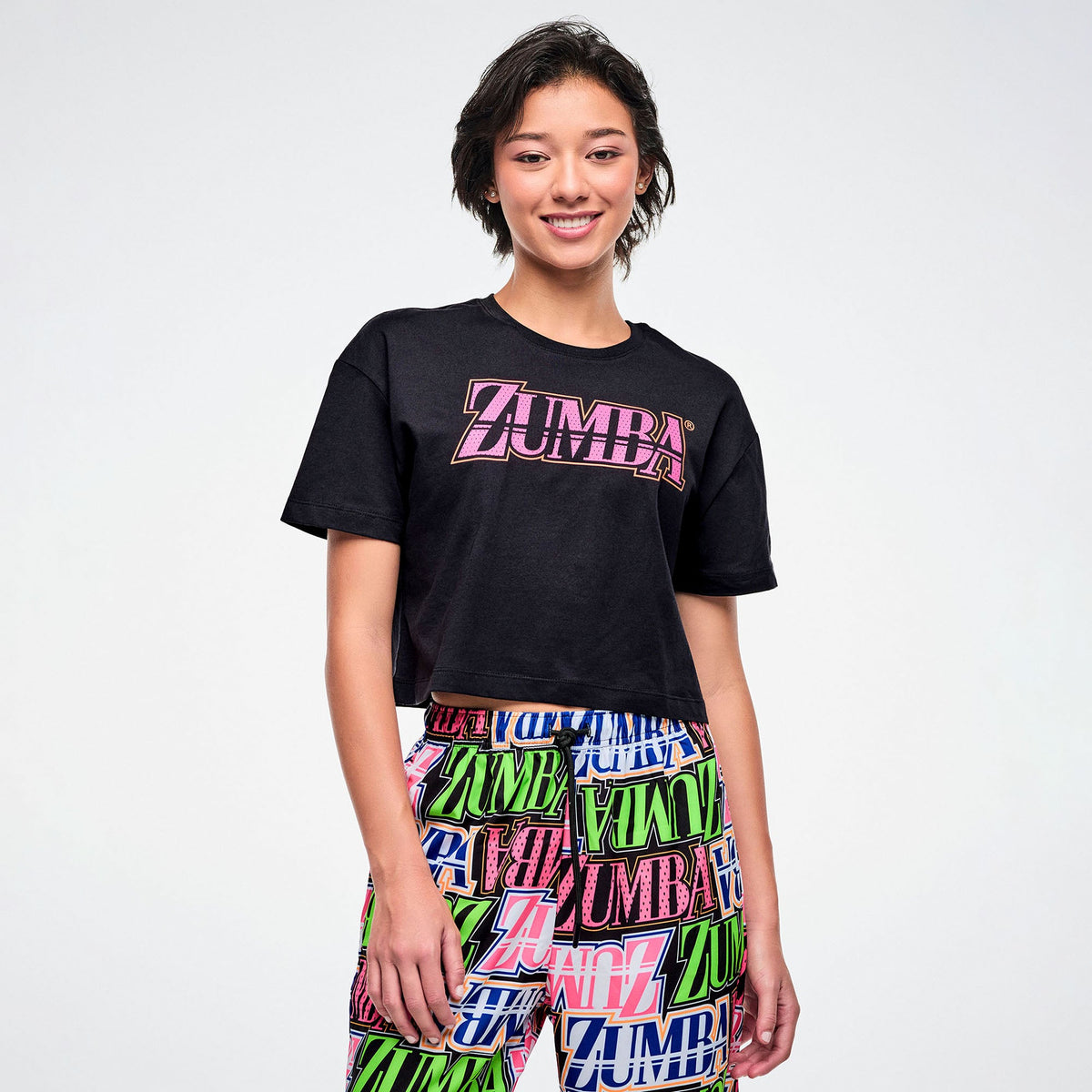 Dale-Z Crew Neck Crop Top - Bold Black Z1T001317