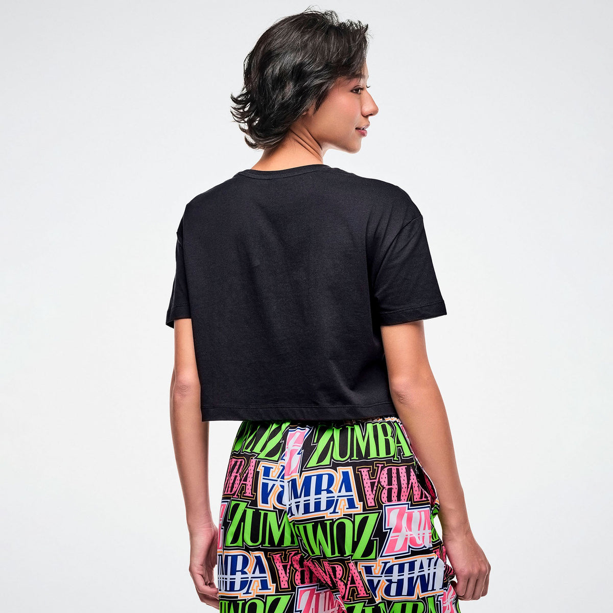 Dale-Z Crew Neck Crop Top - Bold Black Z1T001317
