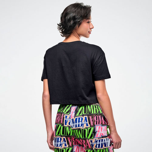 Dale-Z Crew Neck Crop Top - Bold Black Z1T001317