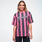 Dale-Z Oversized Drop Shoulder Tee - Pink/Black Z1T001319