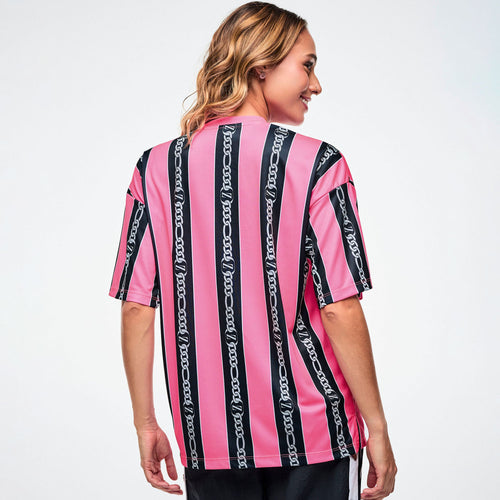 Dale-Z Oversized Drop Shoulder Tee - Pink/Black Z1T001319