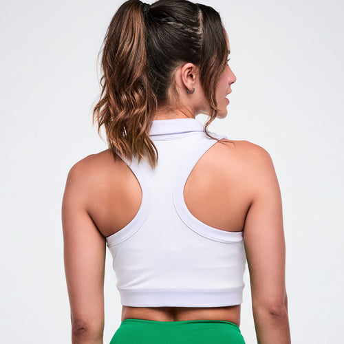 Color Spree Crop Racerback Polo - Wear It Out White Z1T001343