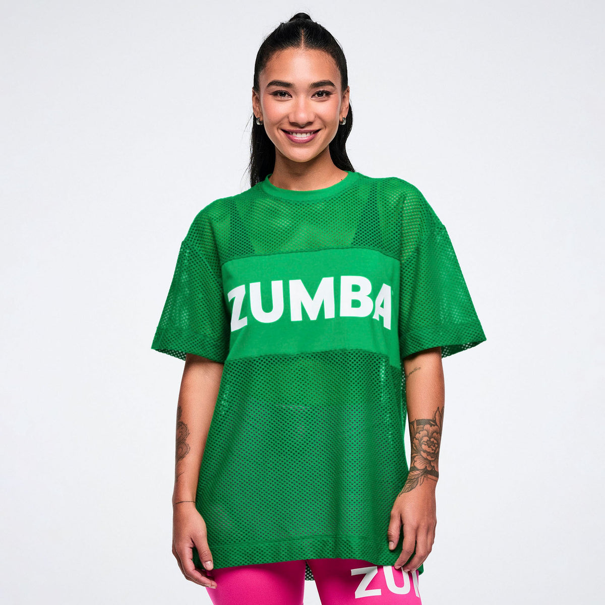 Color Spree Boxy Mesh Top - Groovin' Green Z1T001345
